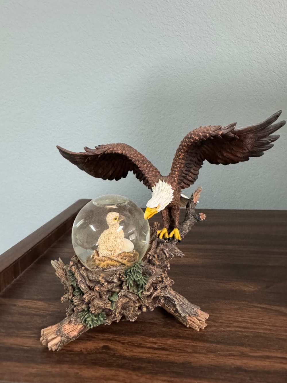 American Bald Eagle Figurine with Nest